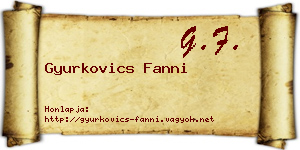 Gyurkovics Fanni névjegykártya